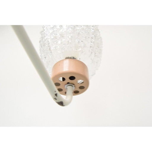 Vintage glass and metal chandelier by Jilové u Děčína, Czechoslovakia 1970