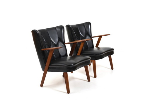 Poltrone danesi in teak, anni '50, set di 2