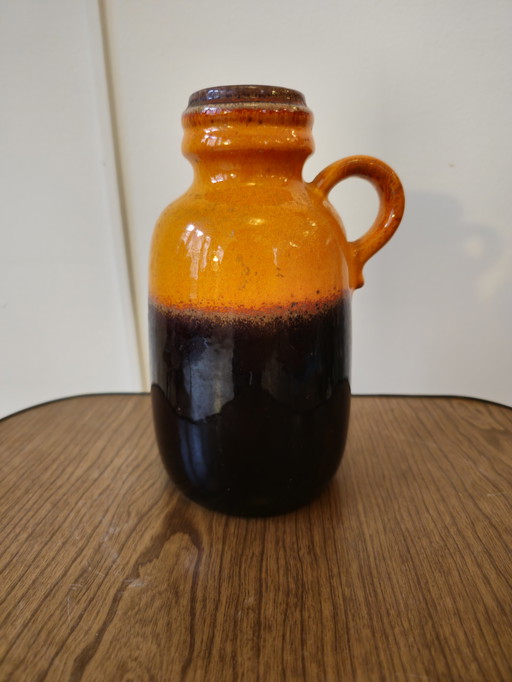 Vintage West Germany Ear Vase Vase Orange Brown