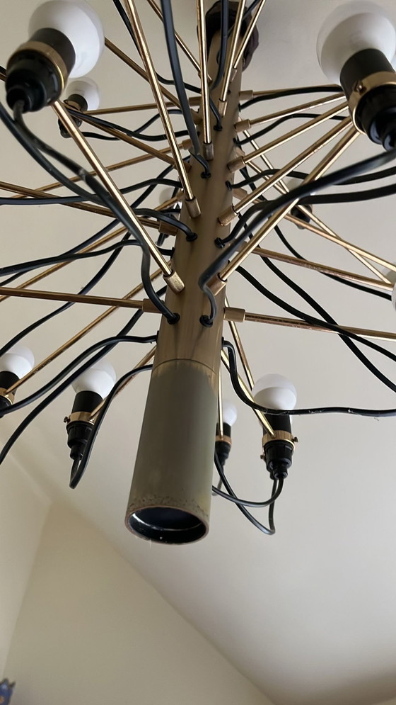 Image 1 of Gino Sarfatti Brass Chandelier