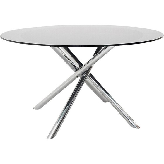Image 1 of Vintage table with circular glass top by Carlo Bartoli for D70, 1970s