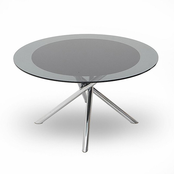 Image 1 of Vintage table with circular glass top by Carlo Bartoli for D70, 1970s