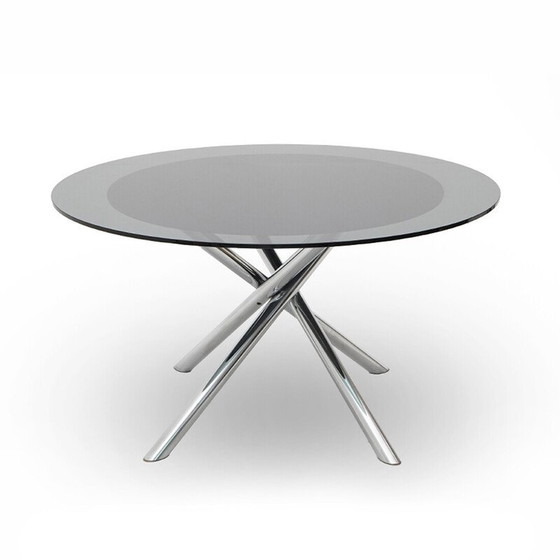 Image 1 of Vintage table with circular glass top by Carlo Bartoli for D70, 1970s