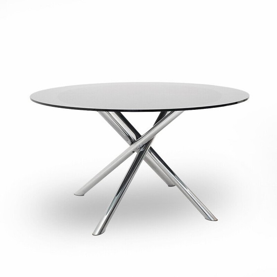 Image 1 of Vintage table with circular glass top by Carlo Bartoli for D70, 1970s