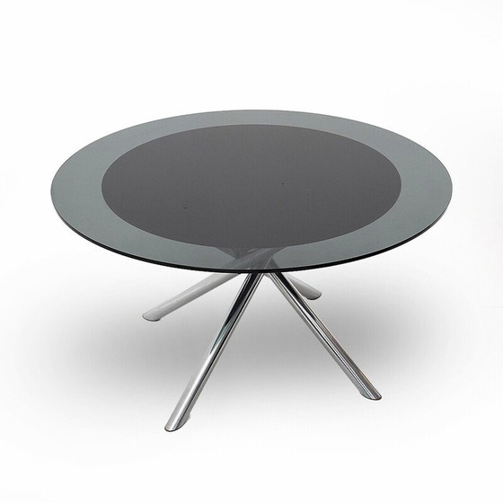 Image 1 of Vintage table with circular glass top by Carlo Bartoli for D70, 1970s