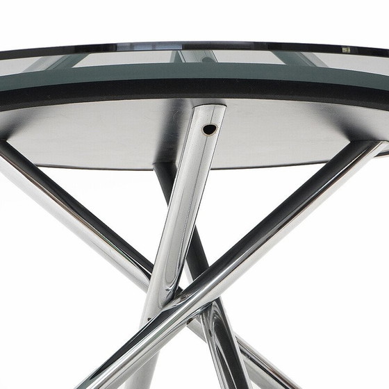 Image 1 of Vintage table with circular glass top by Carlo Bartoli for D70, 1970s