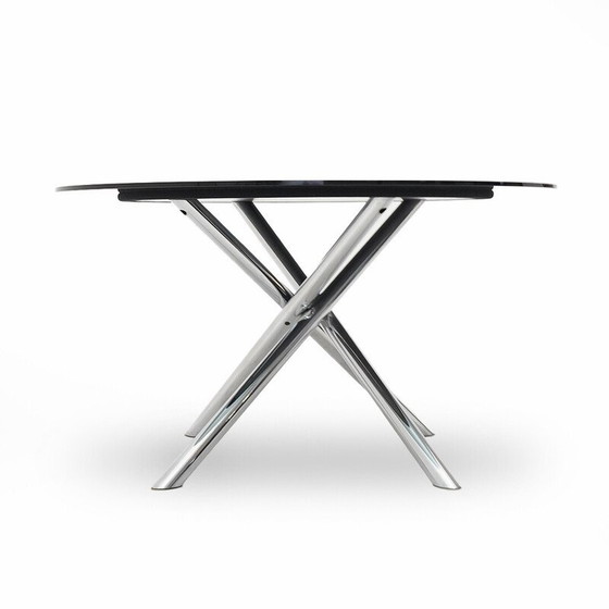 Image 1 of Vintage table with circular glass top by Carlo Bartoli for D70, 1970s