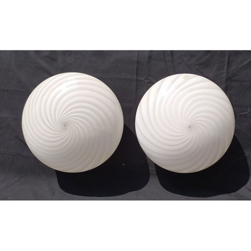 Pair of italian Murano vintage wall lamps, 1960