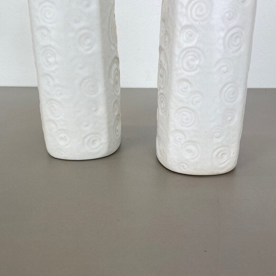 Image 1 of Pair of vintage pottery fat lava vases Jura 482-28 by Scheurich, Germany 1970s