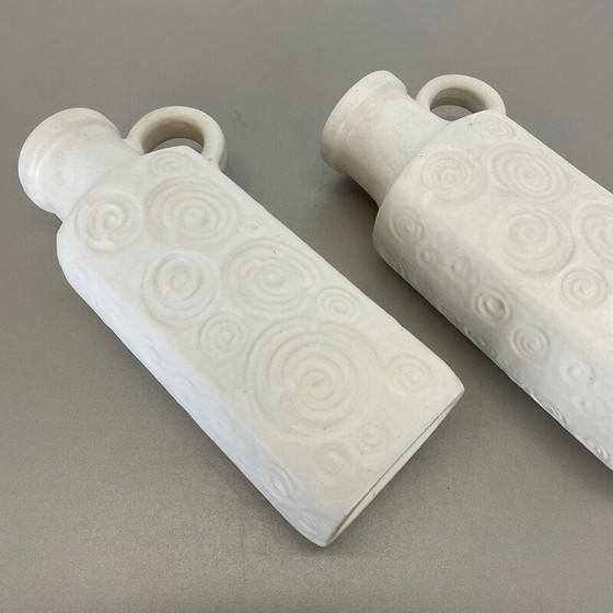 Image 1 of Pair of vintage pottery fat lava vases Jura 482-28 by Scheurich, Germany 1970s