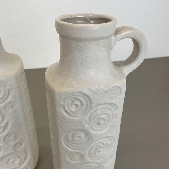 Image 1 of Pair of vintage pottery fat lava vases Jura 482-28 by Scheurich, Germany 1970s