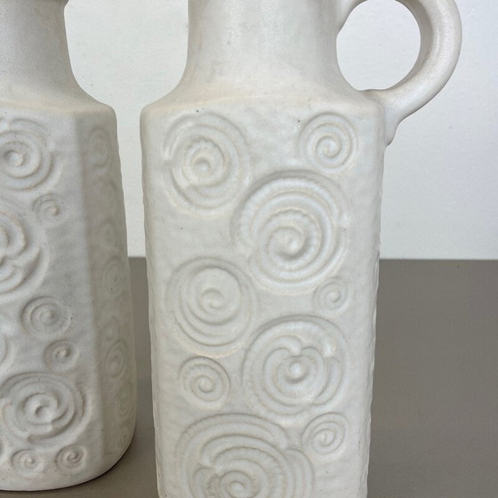 Image 1 of Pair of vintage pottery fat lava vases Jura 482-28 by Scheurich, Germany 1970s