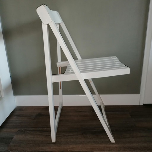 Design folding chair white Aldo Jacober for Alberto Bazzani