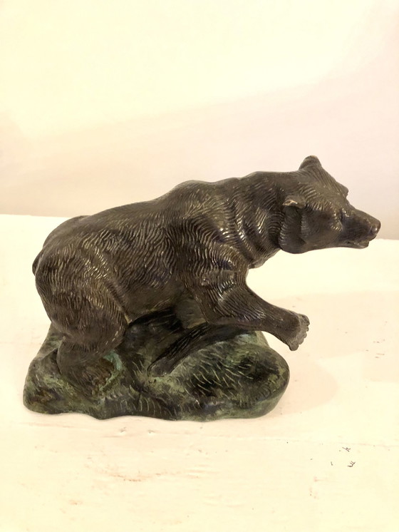 Image 1 of Antique Bronze Bear Sculpture