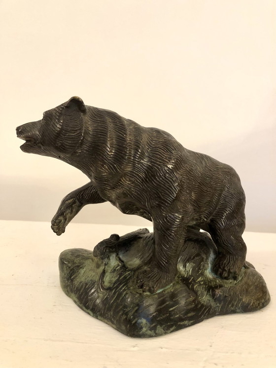 Image 1 of Antique Bronze Bear Sculpture