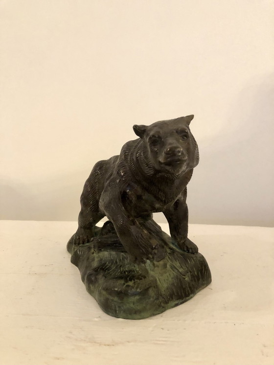 Image 1 of Antique Bronze Bear Sculpture