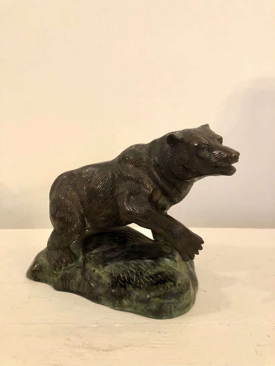 Image 1 of Antique Bronze Bear Sculpture