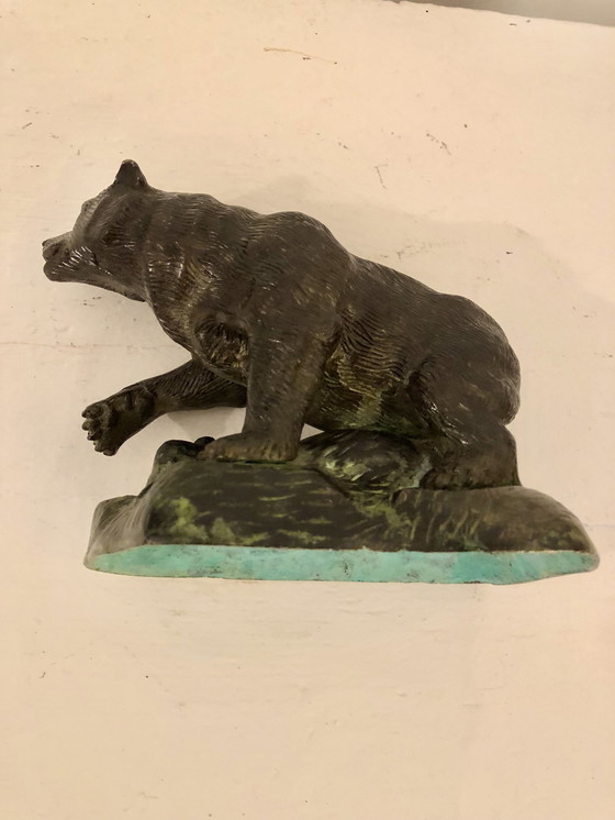 Image 1 of Antique Bronze Bear Sculpture