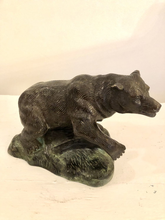 Image 1 of Antique Bronze Bear Sculpture