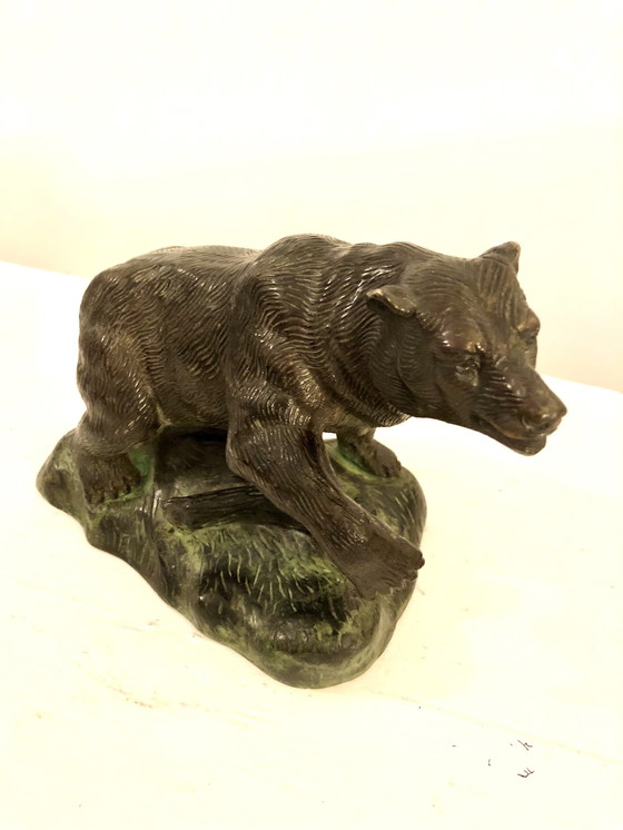 Image 1 of Antique Bronze Bear Sculpture