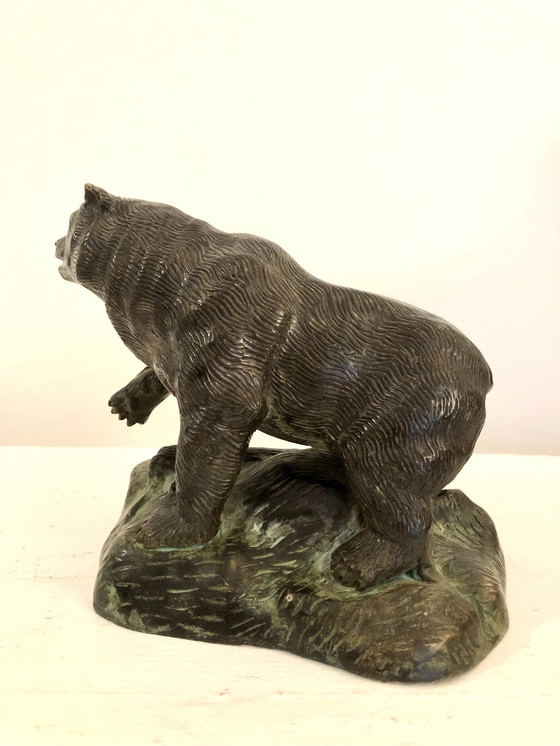 Image 1 of Antique Bronze Bear Sculpture