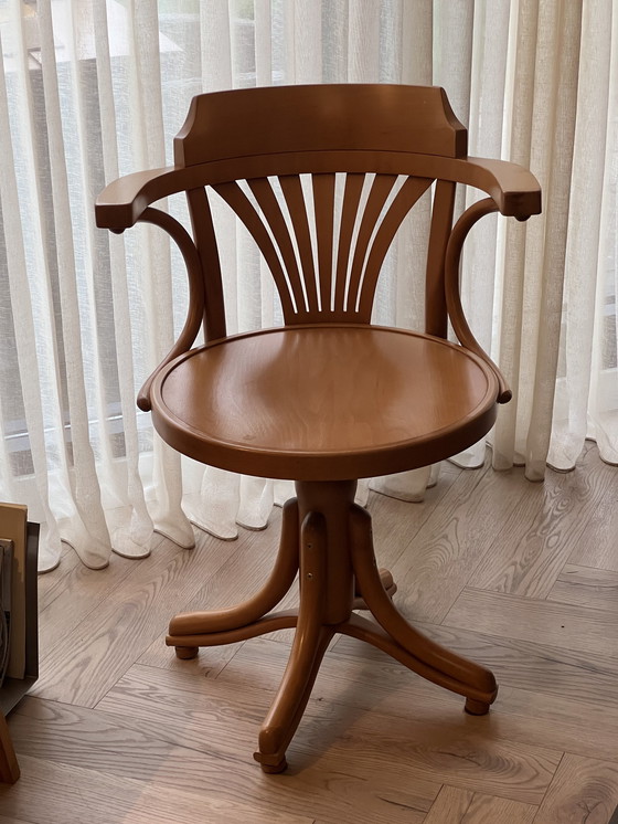 Image 1 of Vintage Thonet Attr. Bent Wood Captain Office Chair