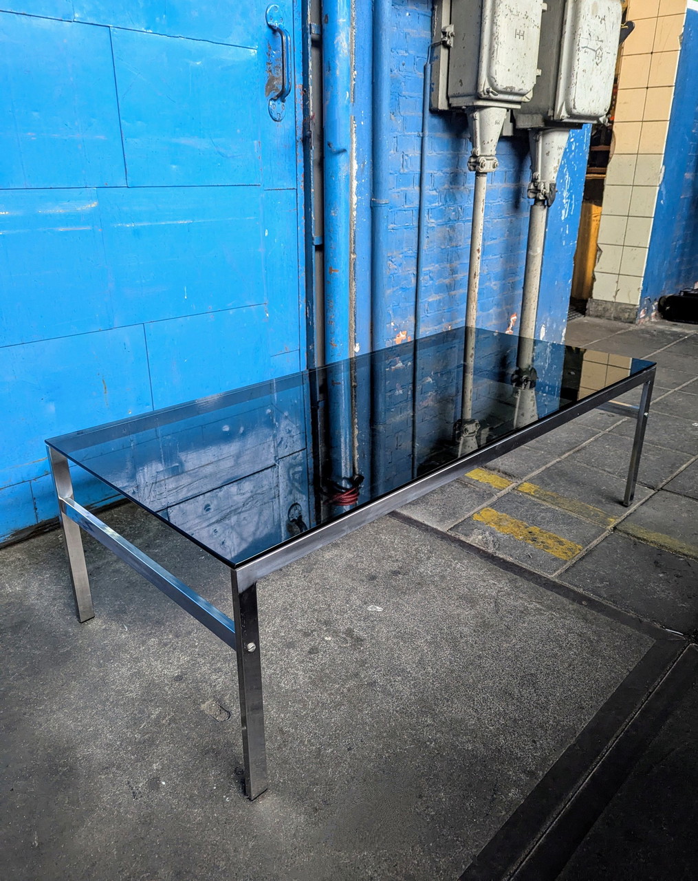 Vintage Danish Glass Coffee Table/ Coffee Table
