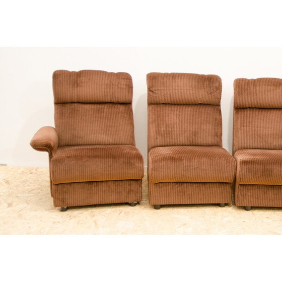 Image 1 of Vintage 3-seater sofa in plywood and fabric, Western Europe 1980