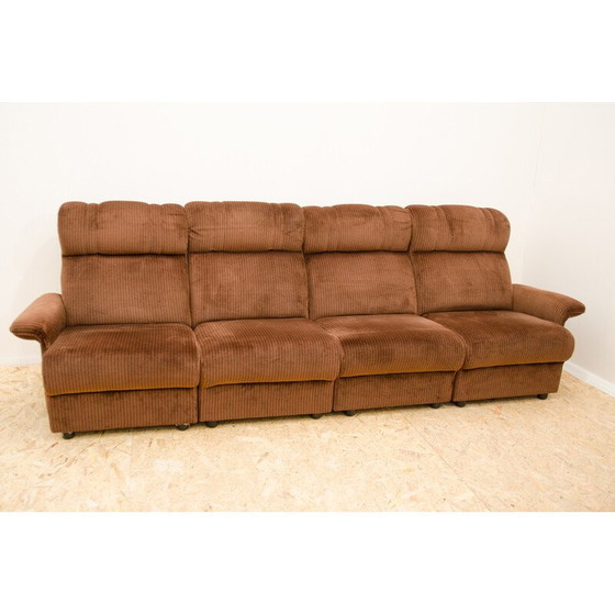 Image 1 of Vintage 3-seater sofa in plywood and fabric, Western Europe 1980