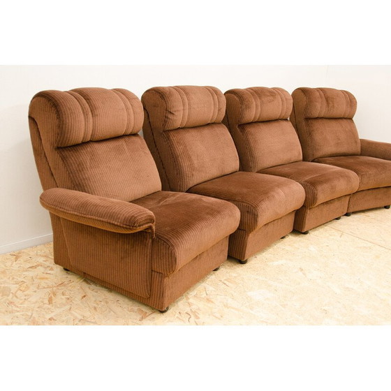 Image 1 of Vintage 3-seater sofa in plywood and fabric, Western Europe 1980