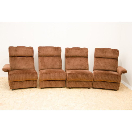 Image 1 of Vintage 3-seater sofa in plywood and fabric, Western Europe 1980