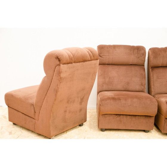 Image 1 of Vintage 3-seater sofa in plywood and fabric, Western Europe 1980