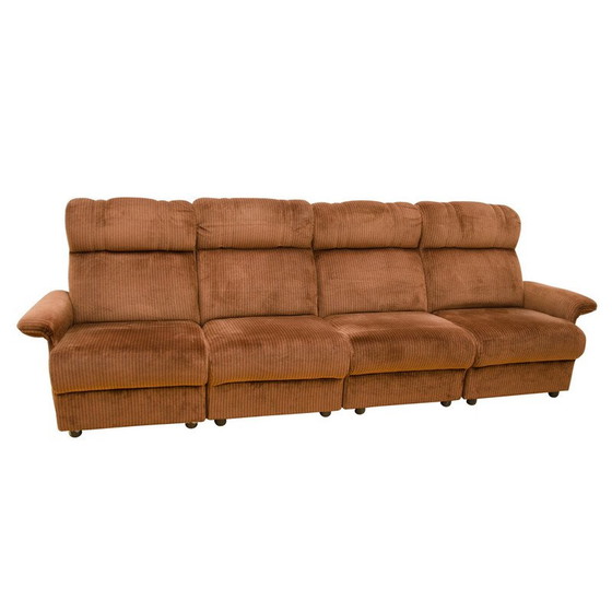 Image 1 of Vintage 3-seater sofa in plywood and fabric, Western Europe 1980