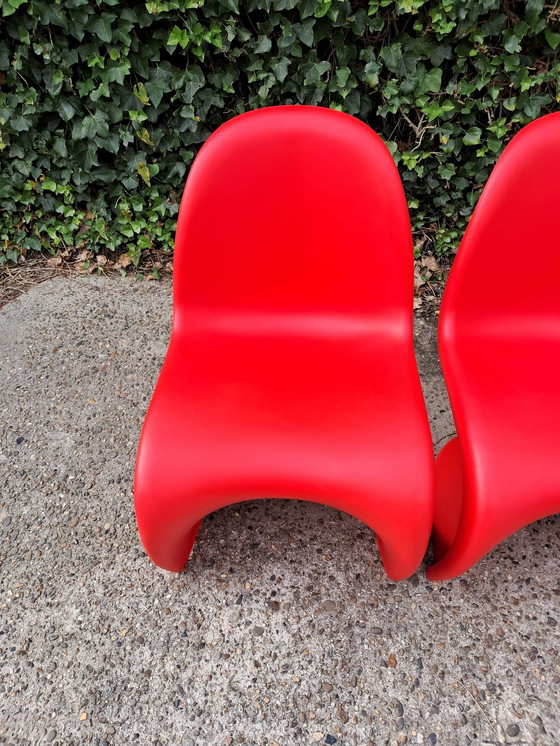 Image 1 of 4 Vitra Verner Panton Chair Classic Red Finish