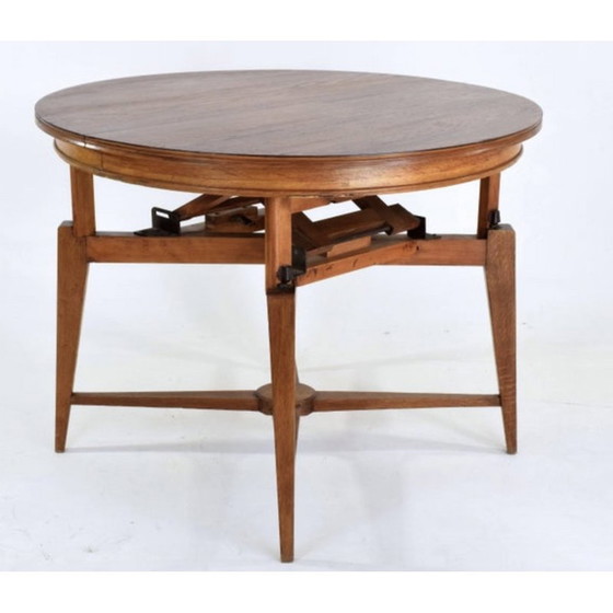 Image 1 of Vintage "raise and lower" coffee table in wood and oak, 1950