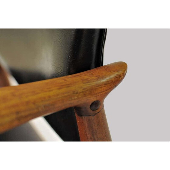 Image 1 of Poltrona vintage modello 67 in teak e pelle, Orum Mobelfabrik Erik Buch, anni '60