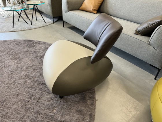 Image 1 of Sillón Leolux Pallone Senso Cuero Marrón Verde 