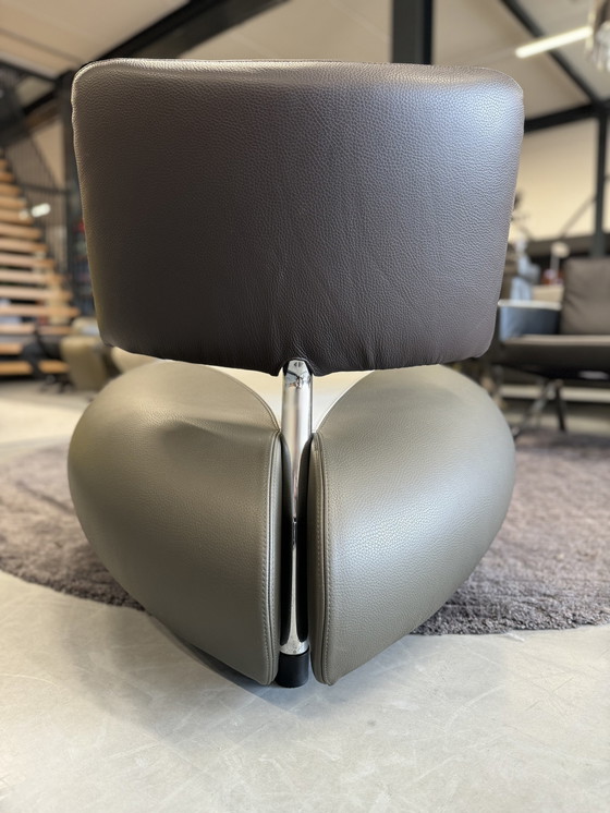 Image 1 of Sillón Leolux Pallone Senso Cuero Marrón Verde 