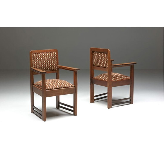 Image 1 of Set di 6 poltrone vintage della scuola di Amsterdam, Paesi Bassi 1940