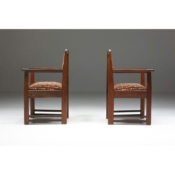 Image 1 of Set di 6 poltrone vintage della scuola di Amsterdam, Paesi Bassi 1940