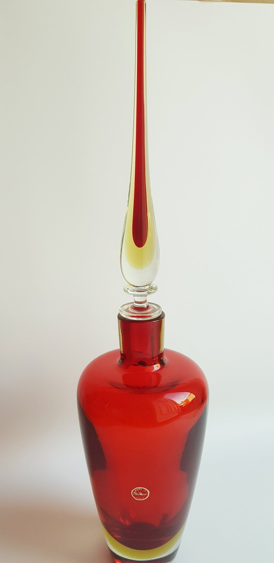 Image 1 of 60'S Murano Glass Large Sommerso Bottle 