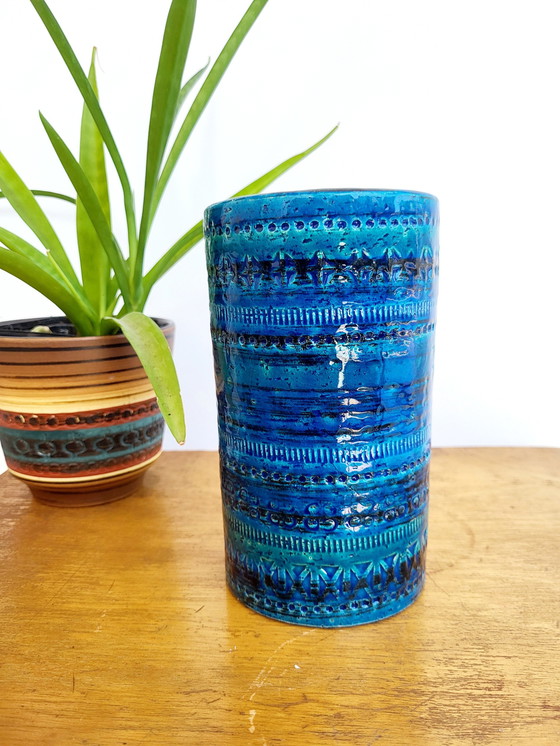 Image 1 of Bitossi Vase Glazed Ceramic, Rimini Decor, Aldo Londi, Years 1960s In Italy