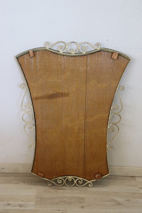 Image 1 of Wall Mirror With Gilt Iron Frame, Italy Mid 20Th Century