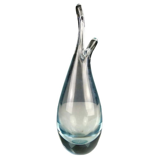 Jarrón vintage de vidrio soplado de Per Lütken para Holmegaard, Dinamarca, 1950