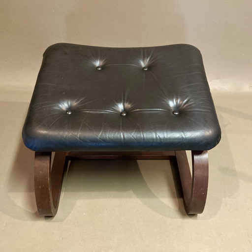 Leather Ottoman "Scandinavian Design" 1960