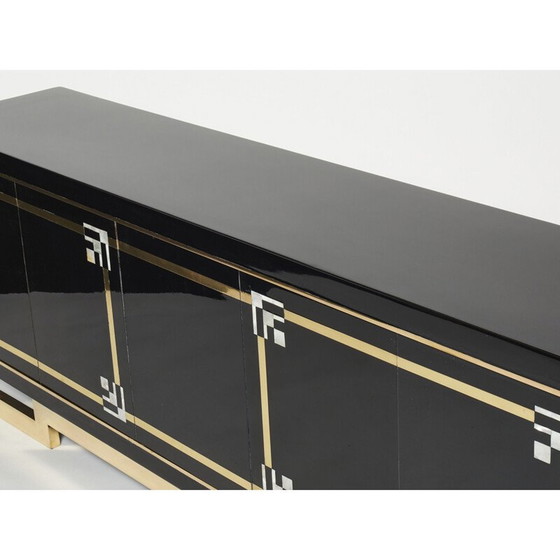 Image 1 of Vintage sideboard in black lacquer and brass by Guy Lefèvre for Maison Jansen, 1970