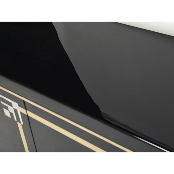 Image 1 of Vintage sideboard in black lacquer and brass by Guy Lefèvre for Maison Jansen, 1970