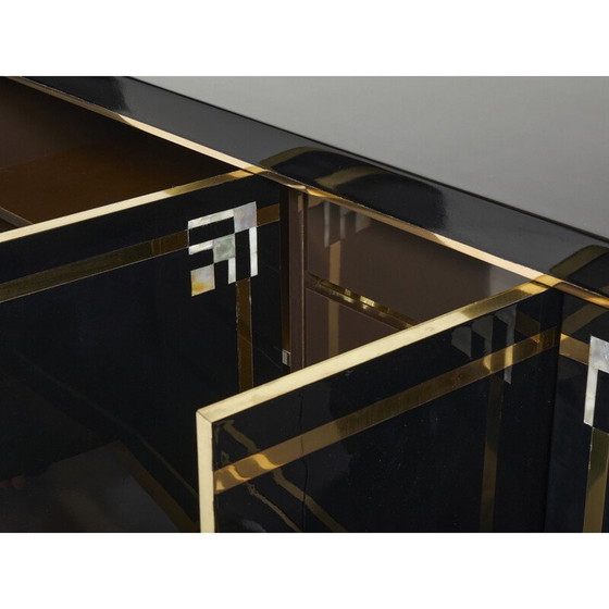 Image 1 of Vintage sideboard in black lacquer and brass by Guy Lefèvre for Maison Jansen, 1970