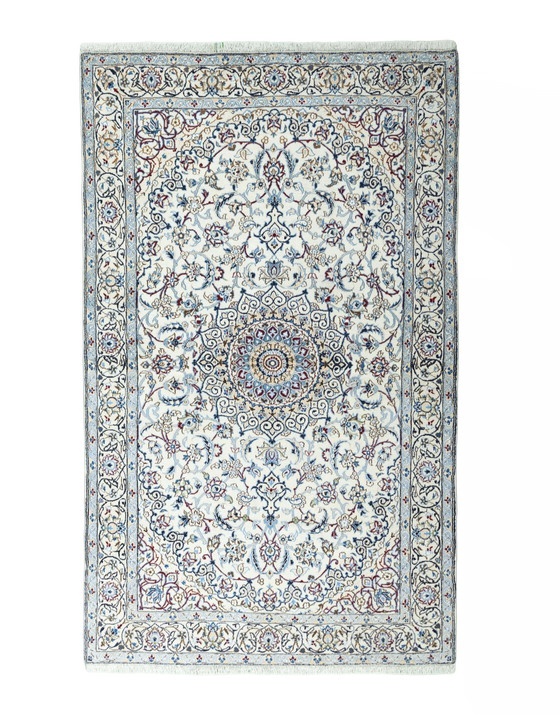 Image 1 of Hand-knotted Nain 9 La Carpet With Silk - 243 X 149 Cm