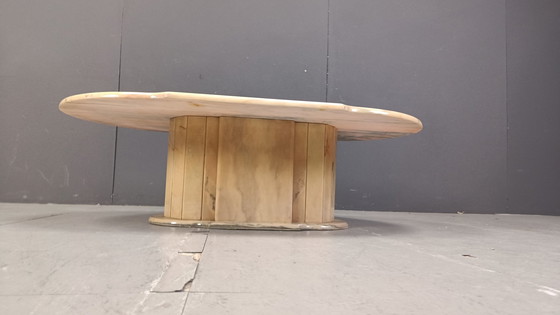 Image 1 of Vintage Oval Marble Coffee Table, 1970S 